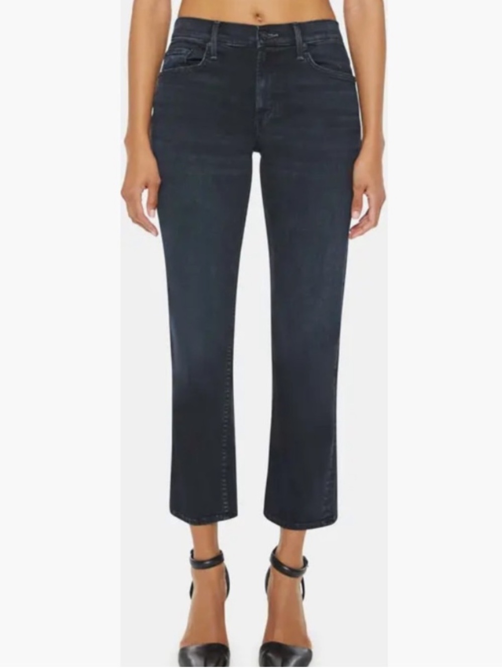 MOTHER Mid Rise Rider Ankle Straight Jeans